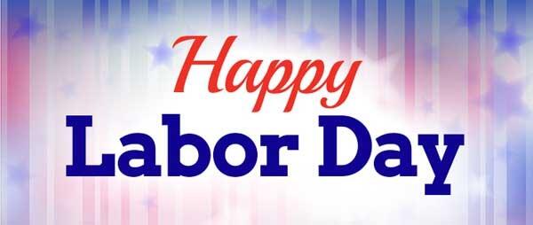 red white blue w/ stars and Happy Labor Day